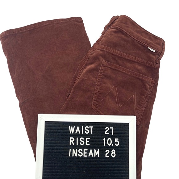 NWT Anthropologie MOTHER Wide Leg Jeans Corduroy Ankle Brown Rust Sz 27 $248 - Picture 6 of 12